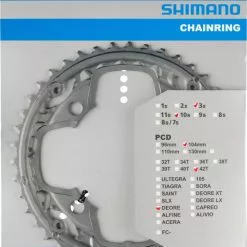 Shimano Deore Ab 2012 4-Arm 10-fach 42 Zähne AE-Type Alu Grau Für Kettenschutz Y-1MZ98030