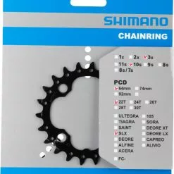 Shimano SLX Ab 2014 4-Arm 10-fach 22 Zähne AN-Type Stahl Schwarz Y-1NW22000